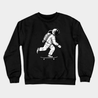 astronaut playing skateboard illustration Crewneck Sweatshirt